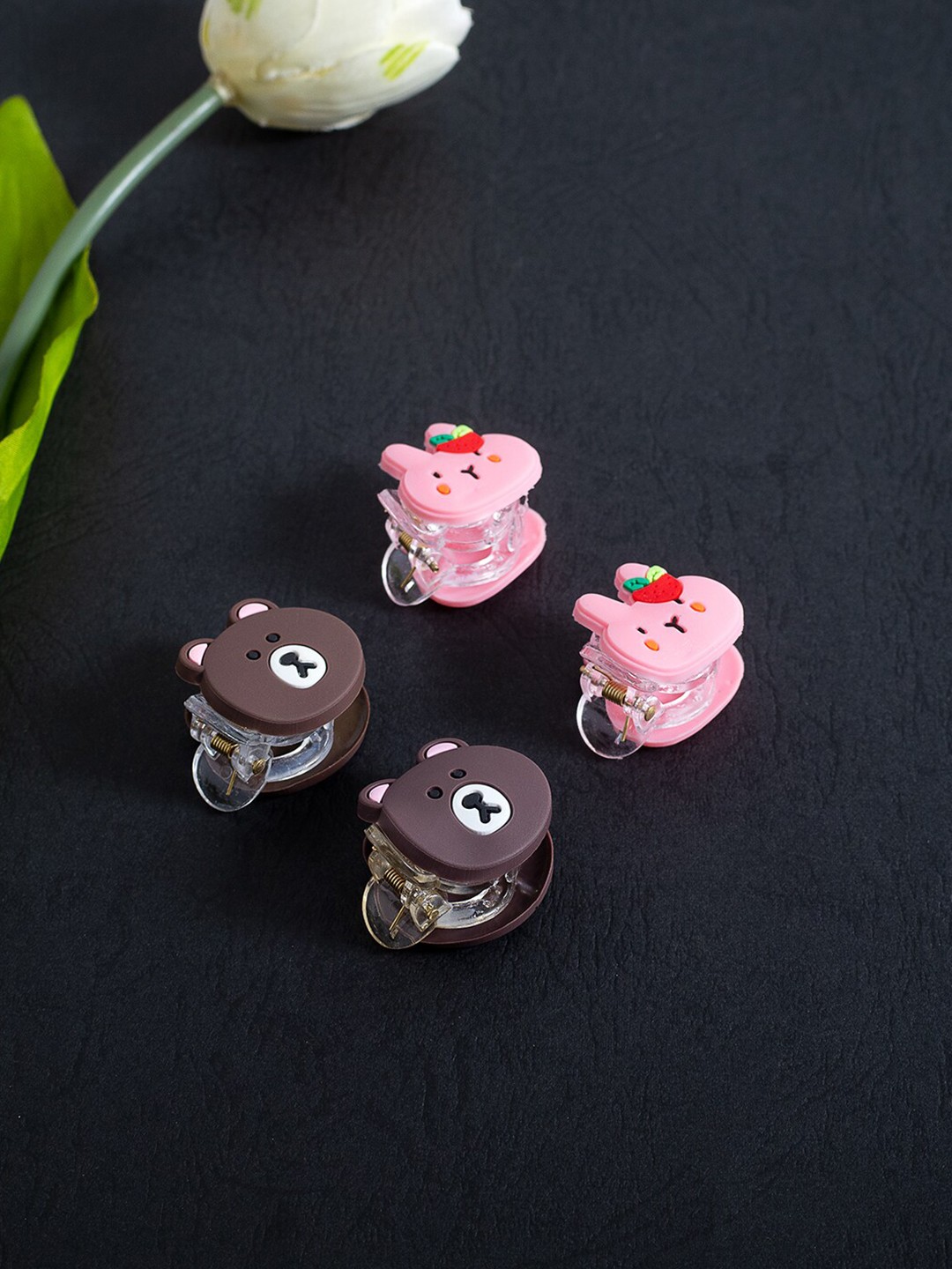 

Golden Peacock Girls Set of 4 Claw Clips, Brown