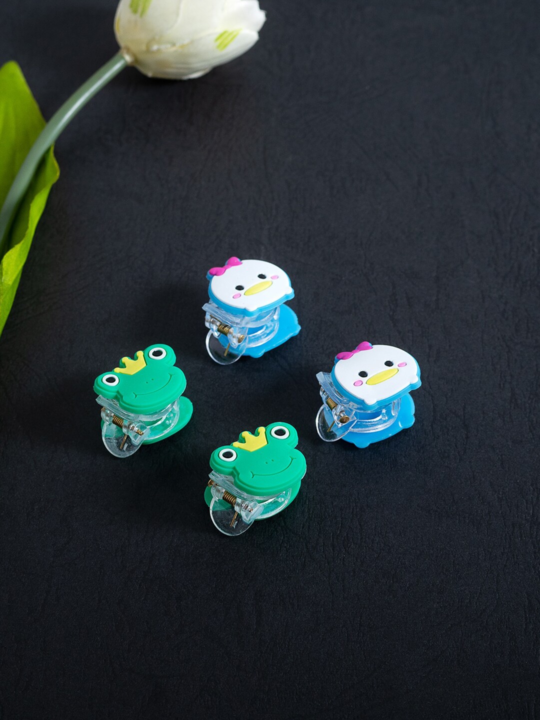 

Golden Peacock Girls Set of 4 Claw Clips, Green