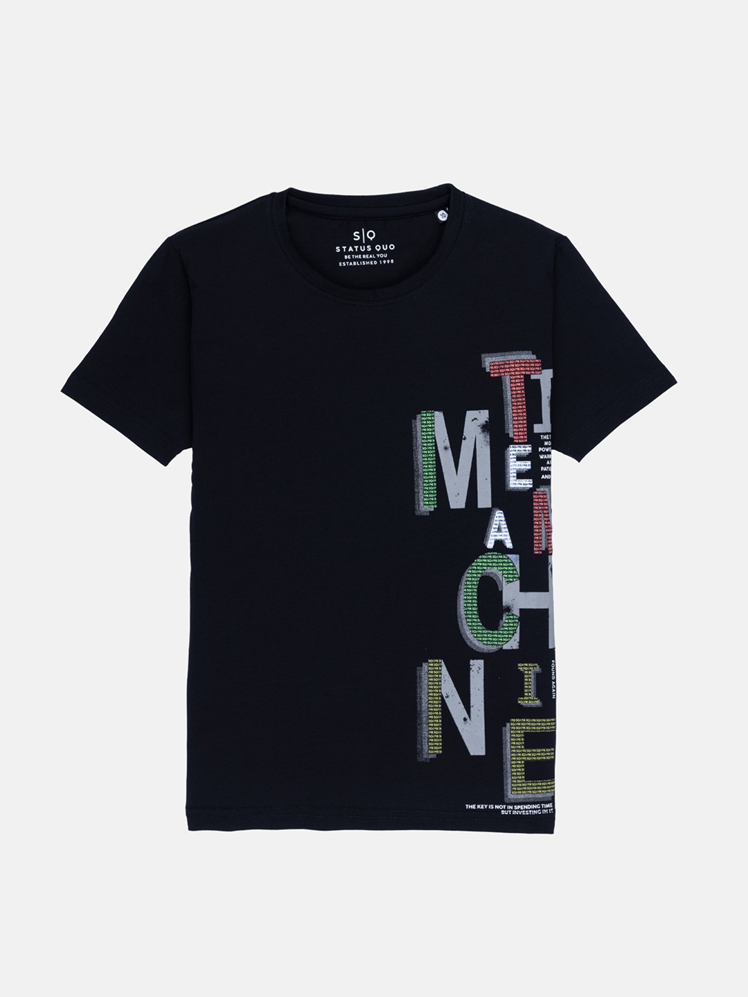 

Status Quo Boys Black Typography Printed Cotton T-shirt