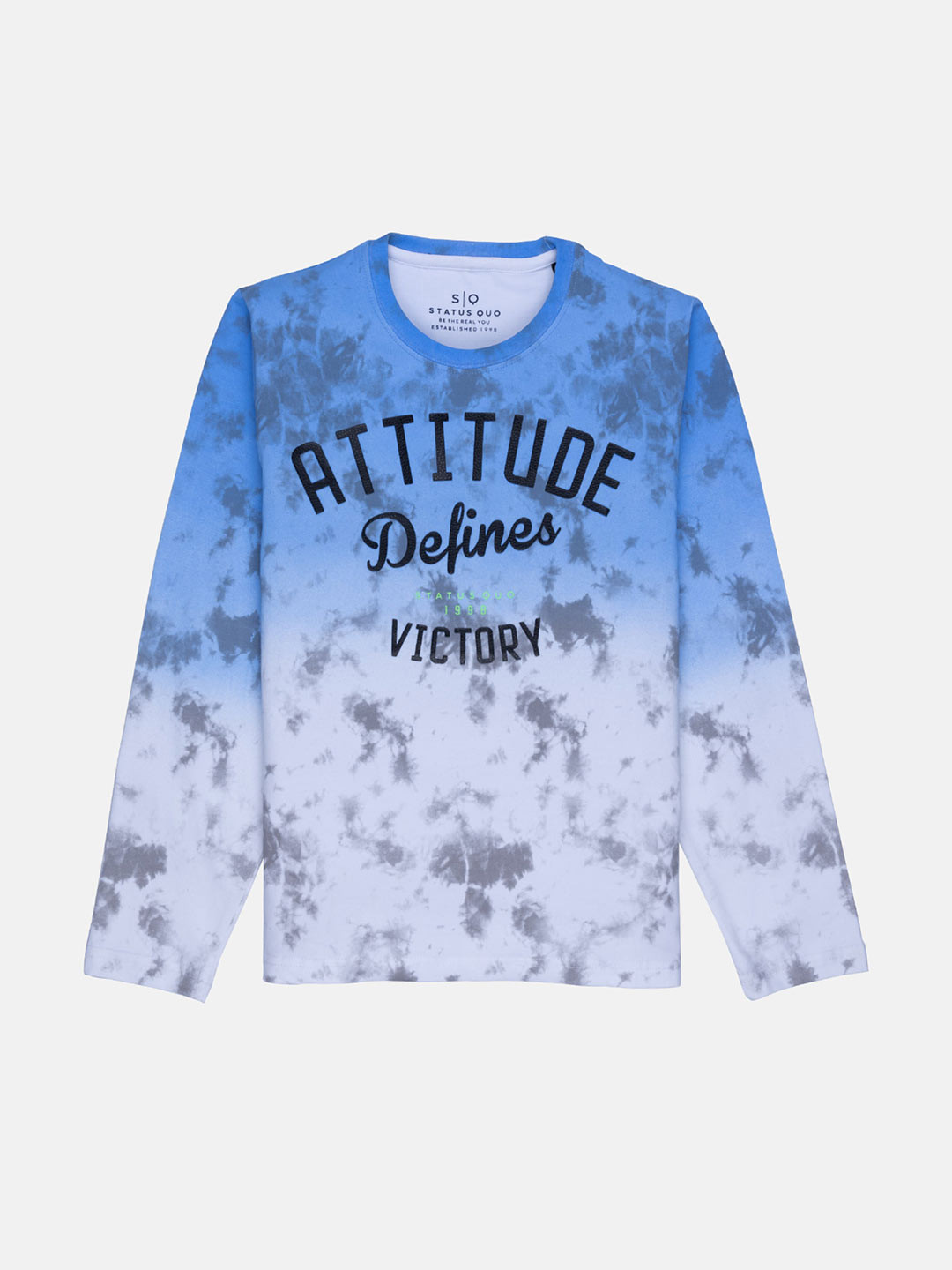 

Status Quo Boys Blue Typography Printed Cotton T-shirt