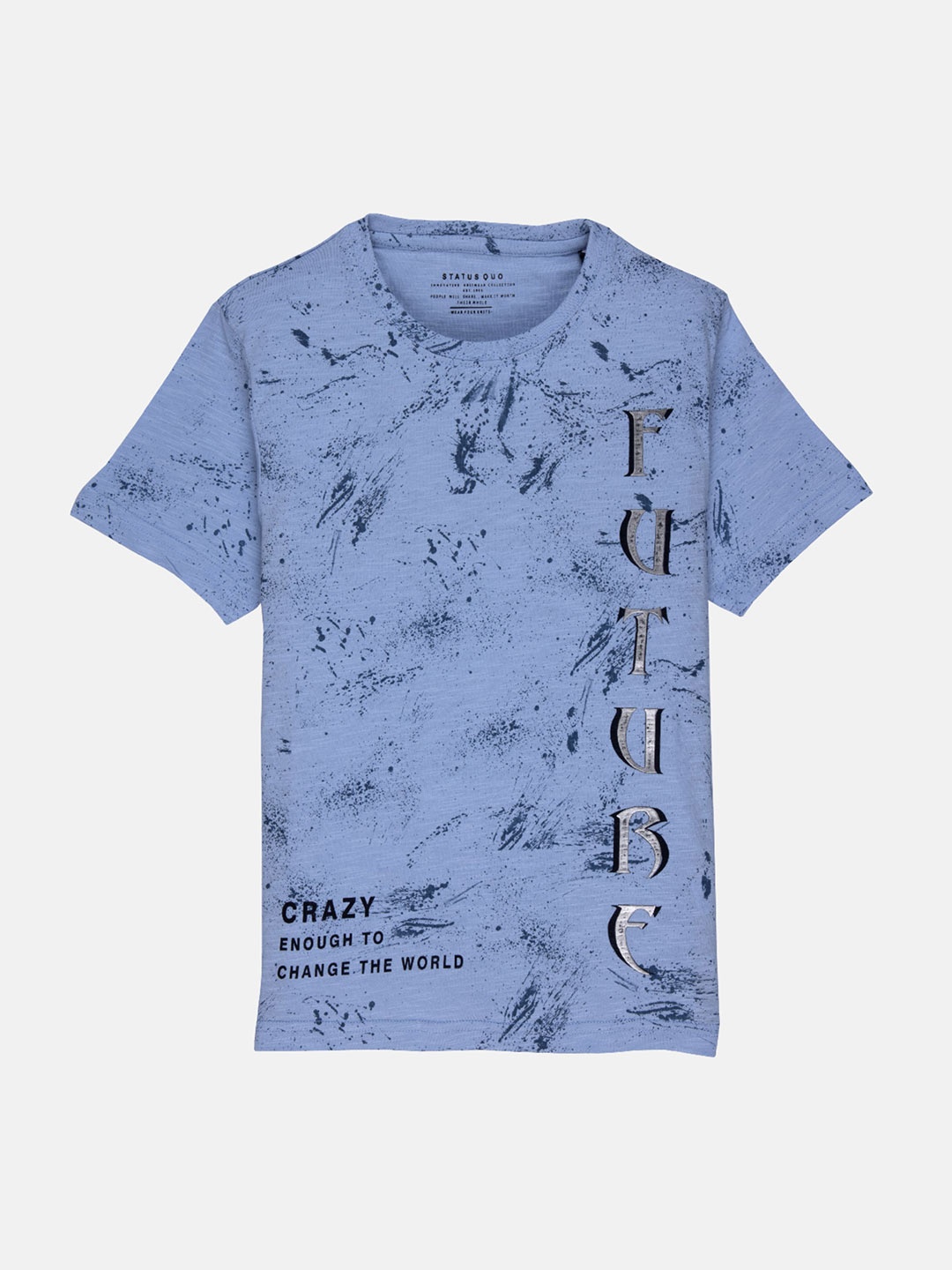 

Status Quo Boys Blue Printed Cotton T-shirt