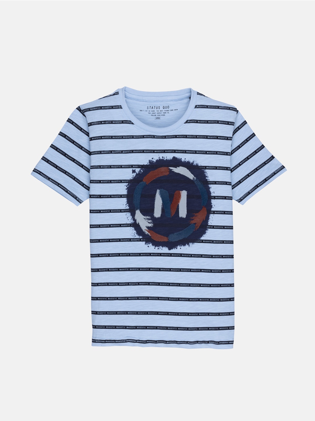 

Status Quo Boys Blue & Navy Blue Striped Cotton T-shirt