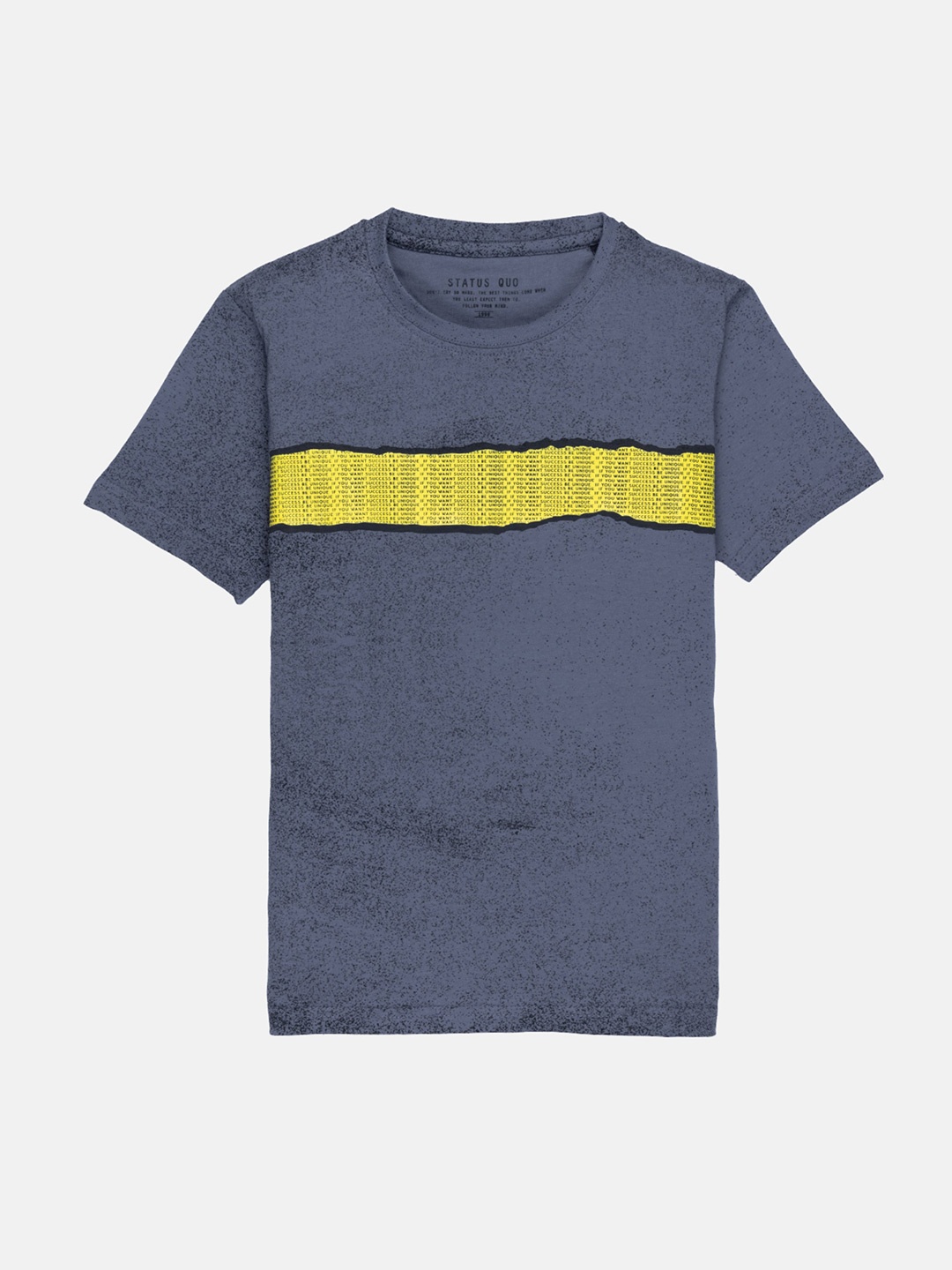 

Status Quo Boys Grey Typography Printed Cotton T-shirt