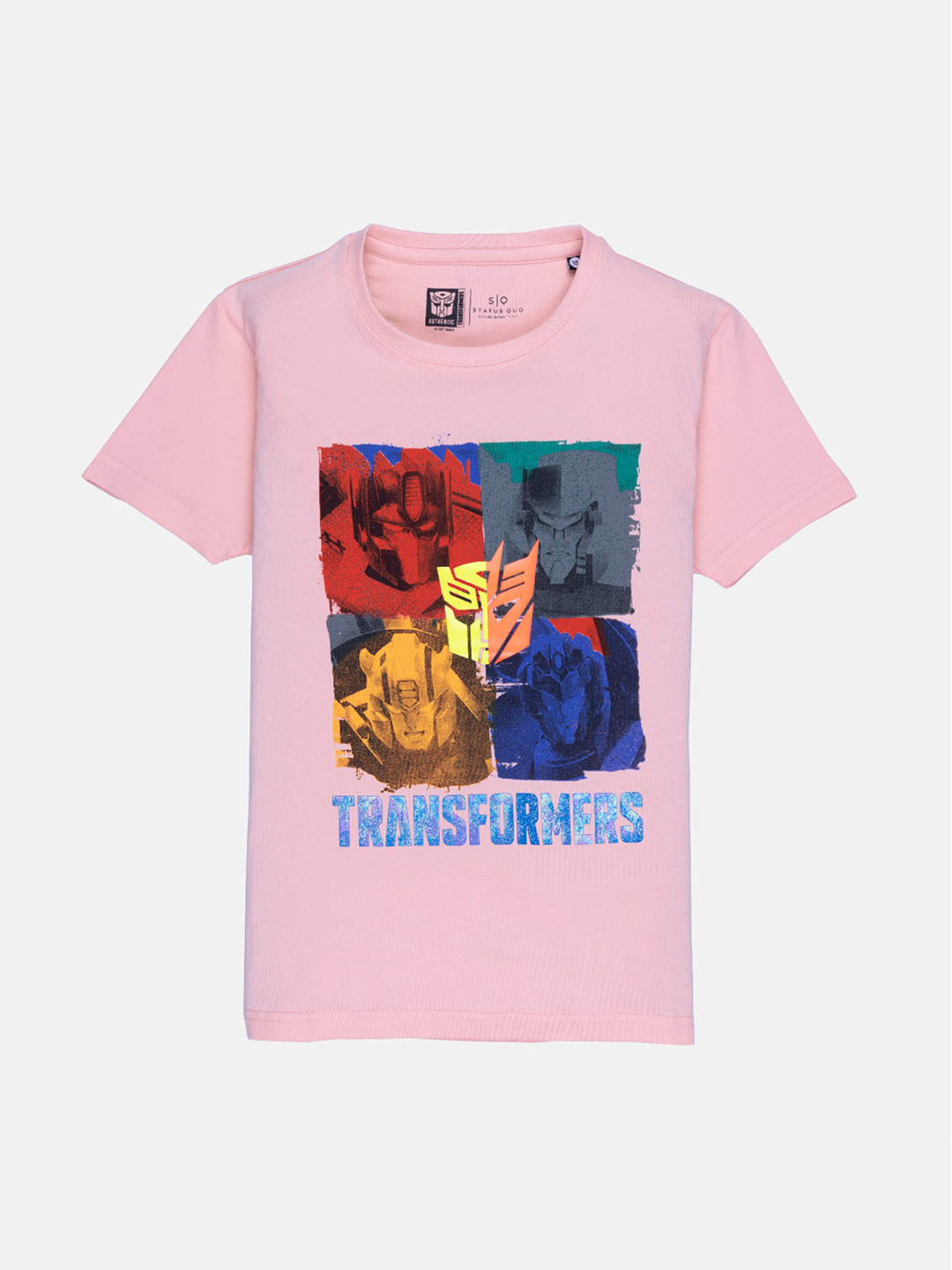 

Status Quo Boys Pink Printed Cotton T-shirt