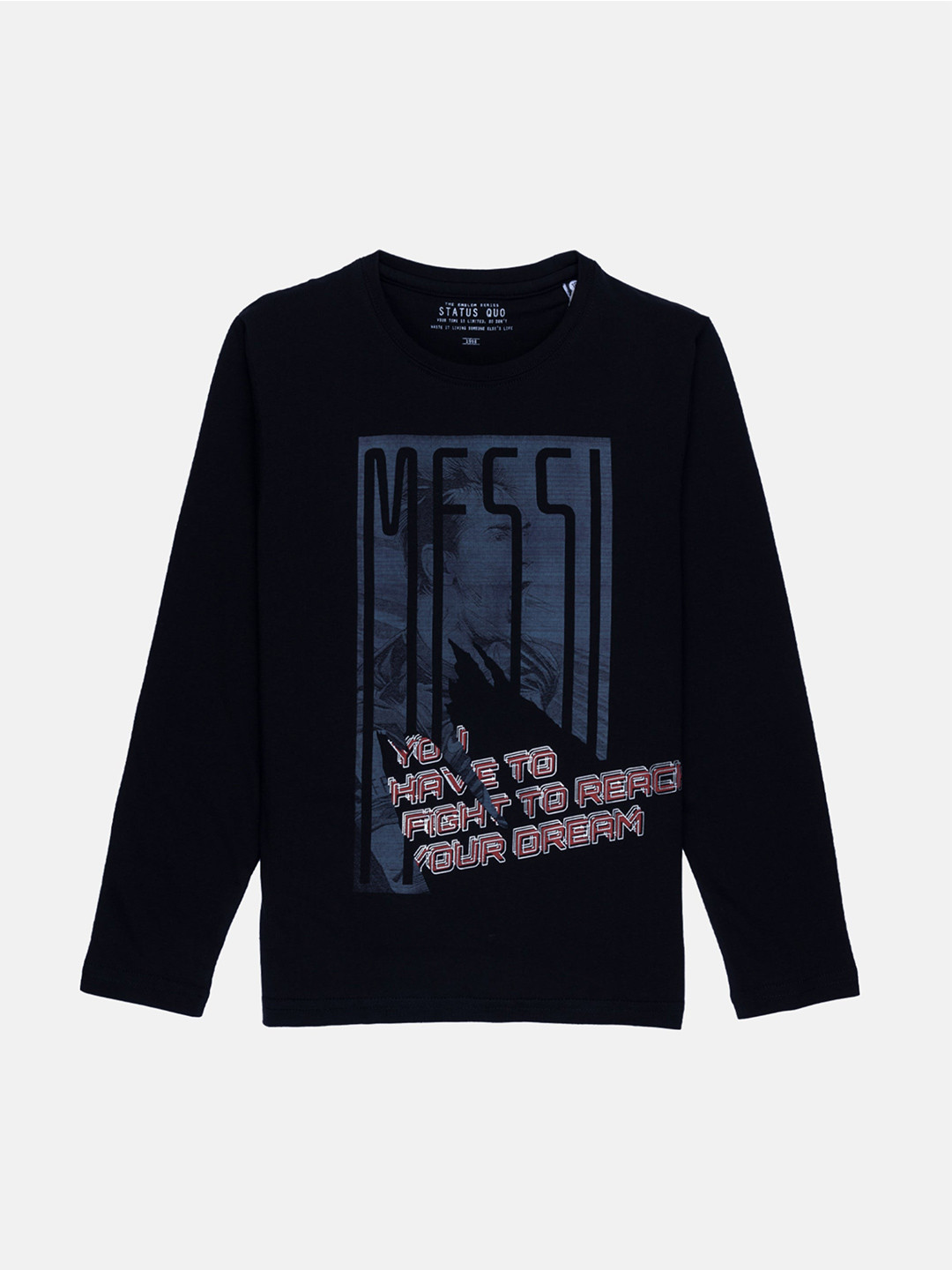 

Status Quo Boys Black Typography Printed T-shirt