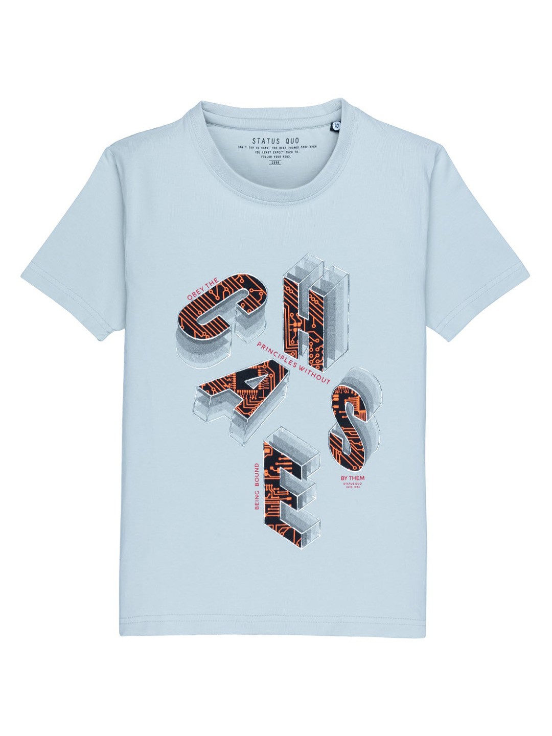 

Status Quo Boys Grey Typography Printed T-shirt