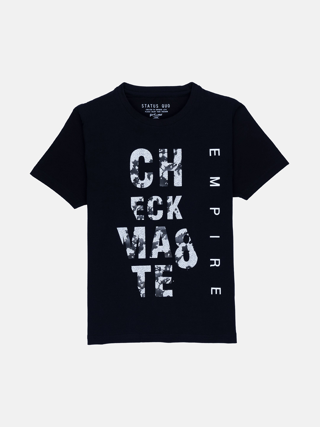 

Status Quo Boys Black Typography Printed T-shirt