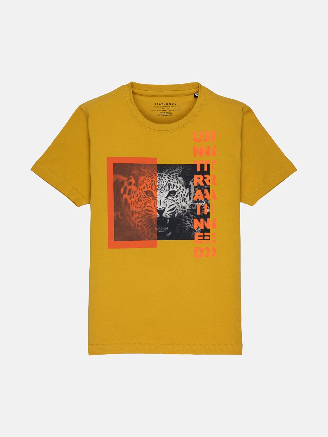 

Status Quo Boys Yellow Printed T-shirt