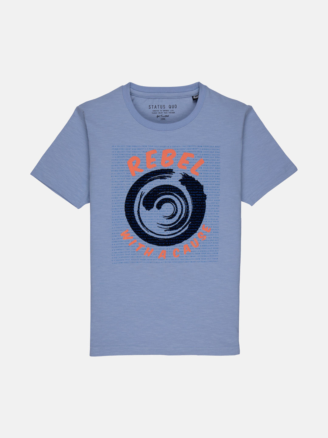 

Status Quo Boys Blue Typography Printed Cotton T-shirt