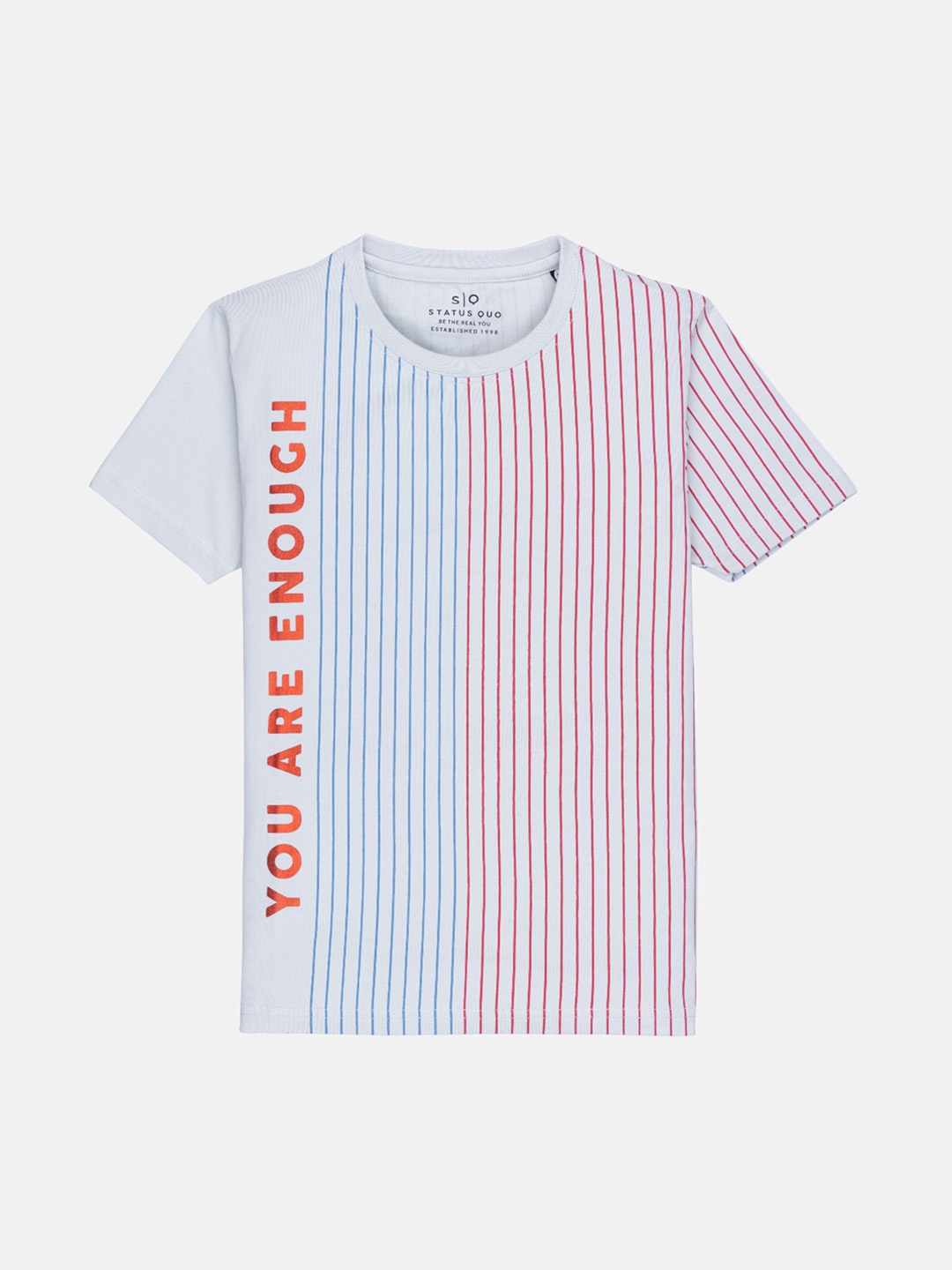 

Status Quo Boys White Striped Cotton T-shirt