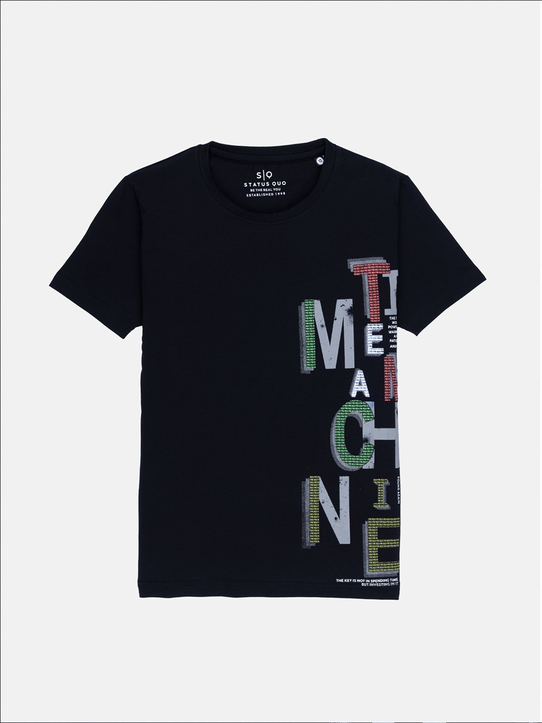 

Status Quo Boys Black Typography Printed Cotton T-shirt