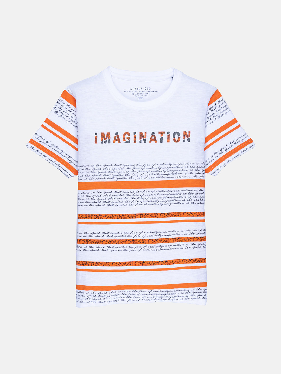 

Status Quo Boys White Typography Printed Cotton T-shirt