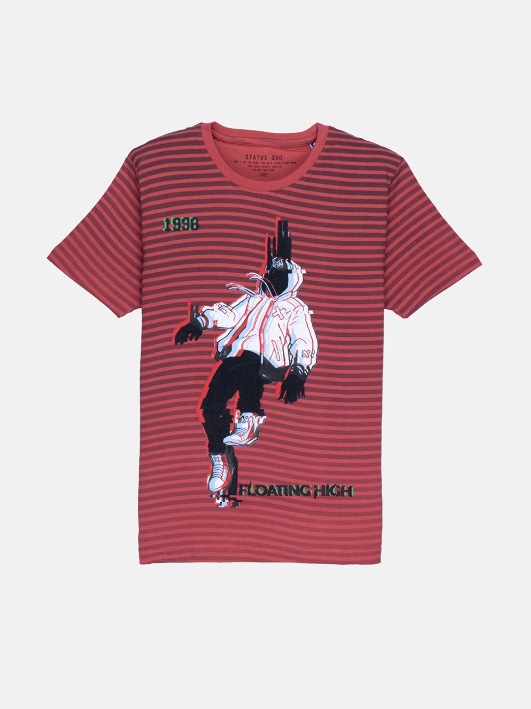 

Status Quo Boys Coral Striped Cotton T-shirt
