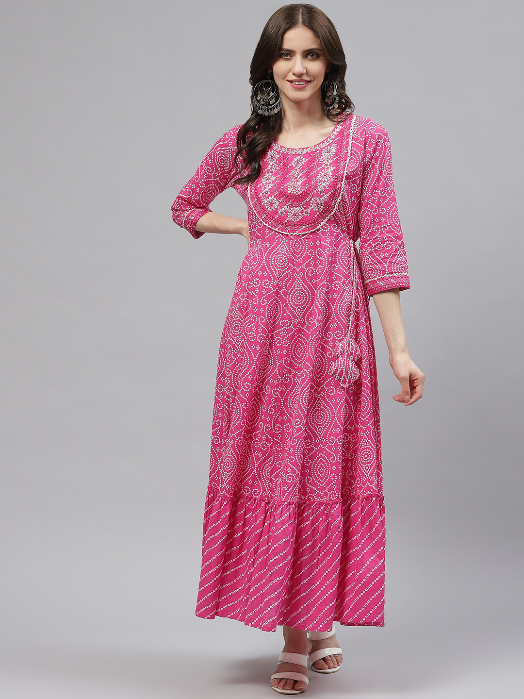 

Readiprint Fashions Magenta Tie and Dye Ethnic Maxi Dress
