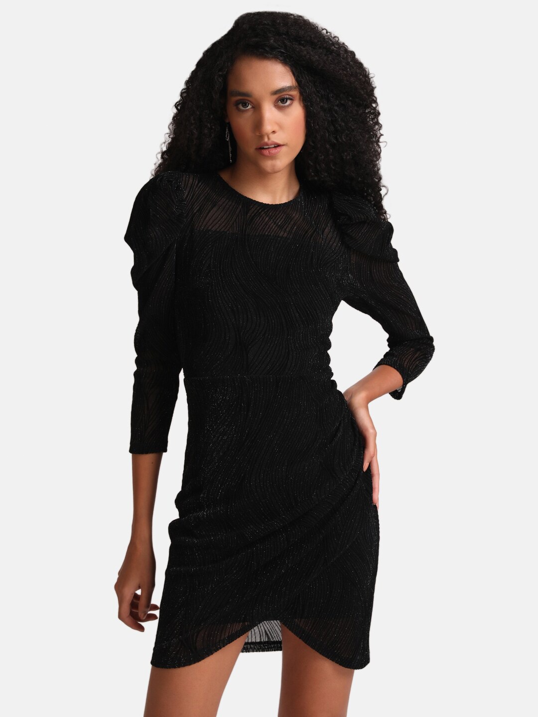 

Kazo Women Black Embellished Bodycon Dress