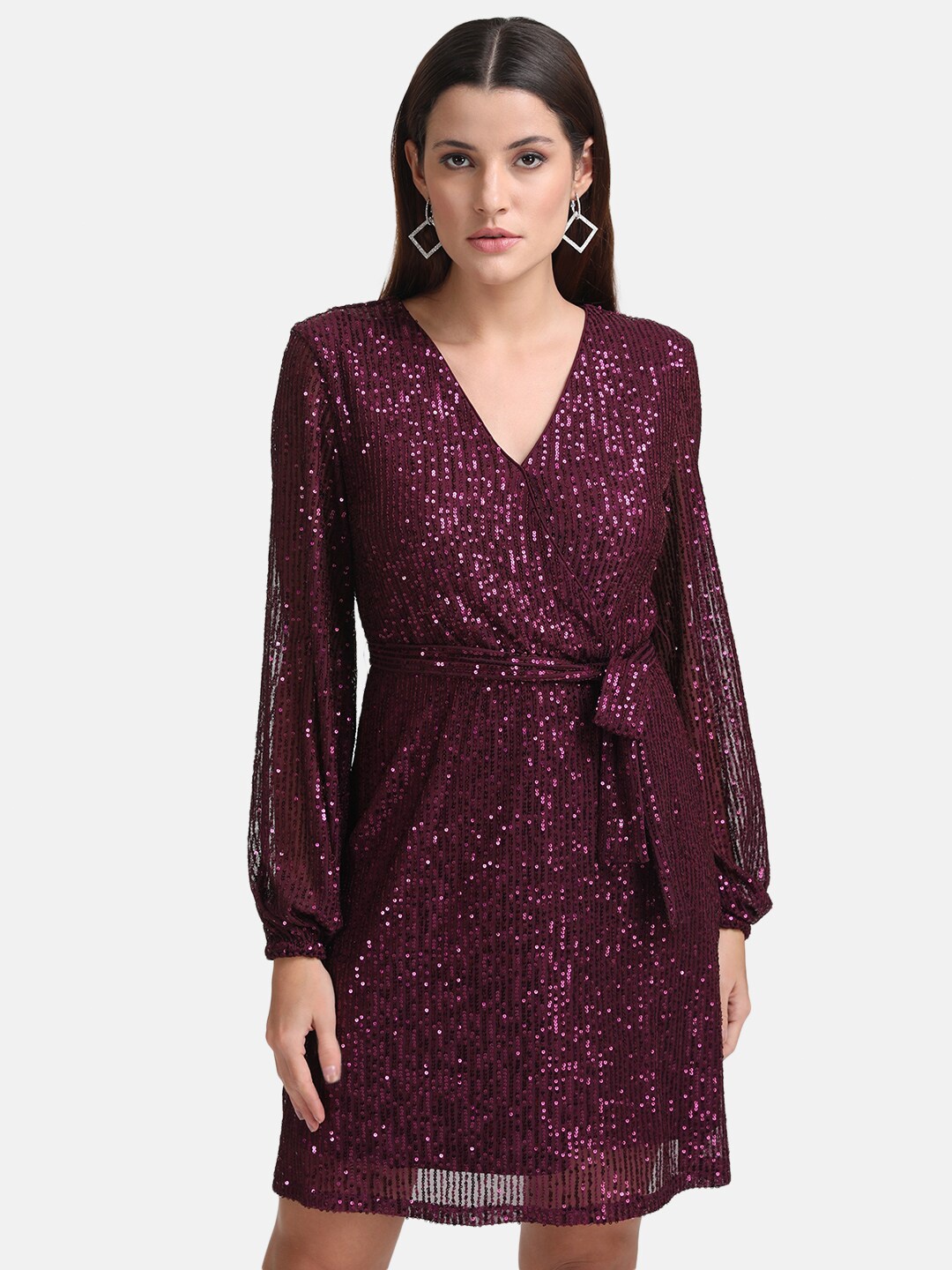 

Kazo Women Purple Embellished Dress