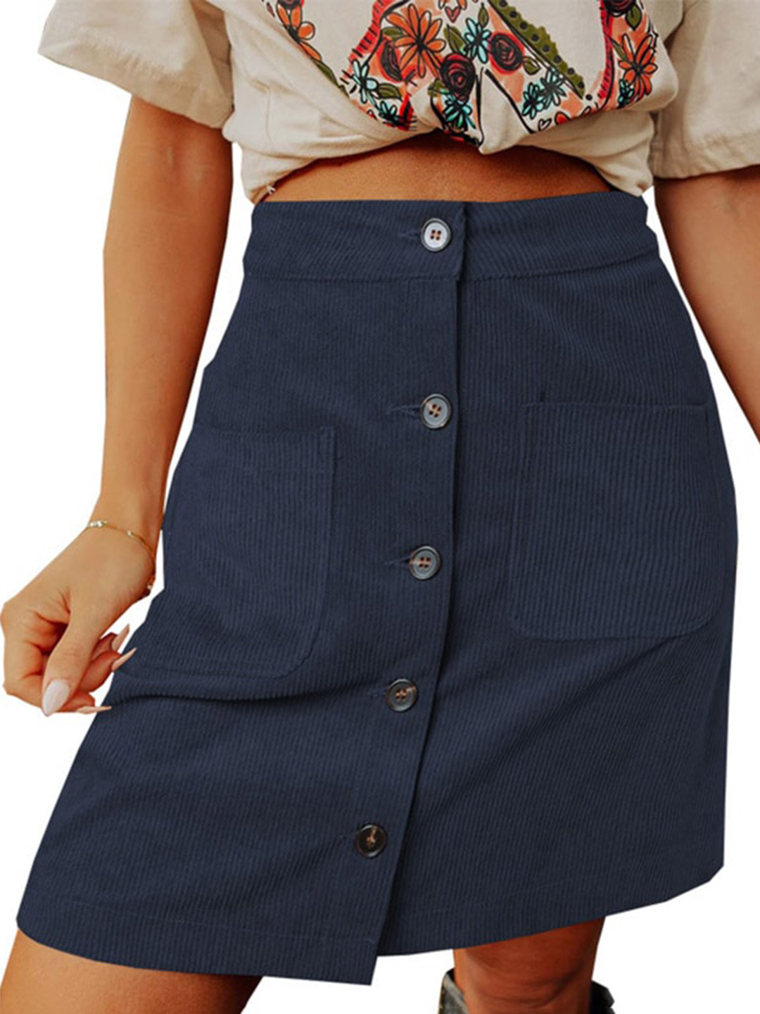 

BoStreet Women Blue Above Knee-Length A-Line Skirt