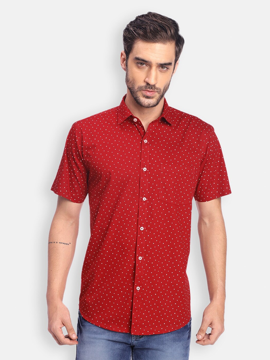 

Zeal Men Maroon Comfort Printed Casual Shirt