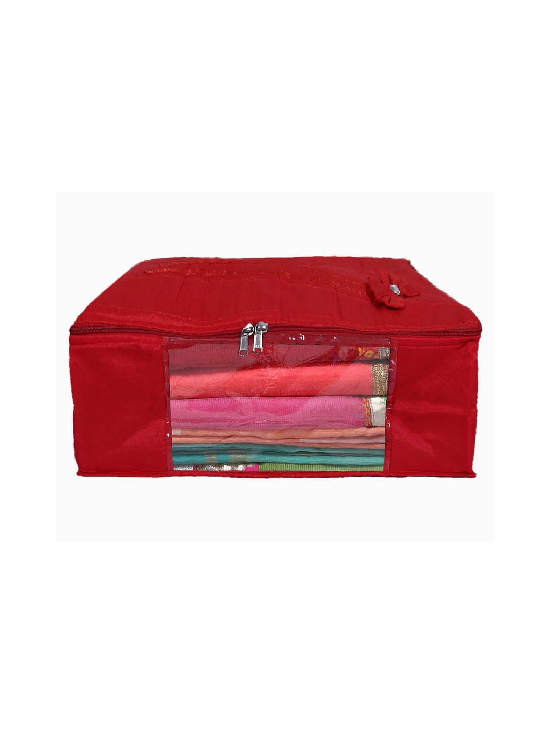 

Kuber Industries Red Solid Foldable Saree Cover