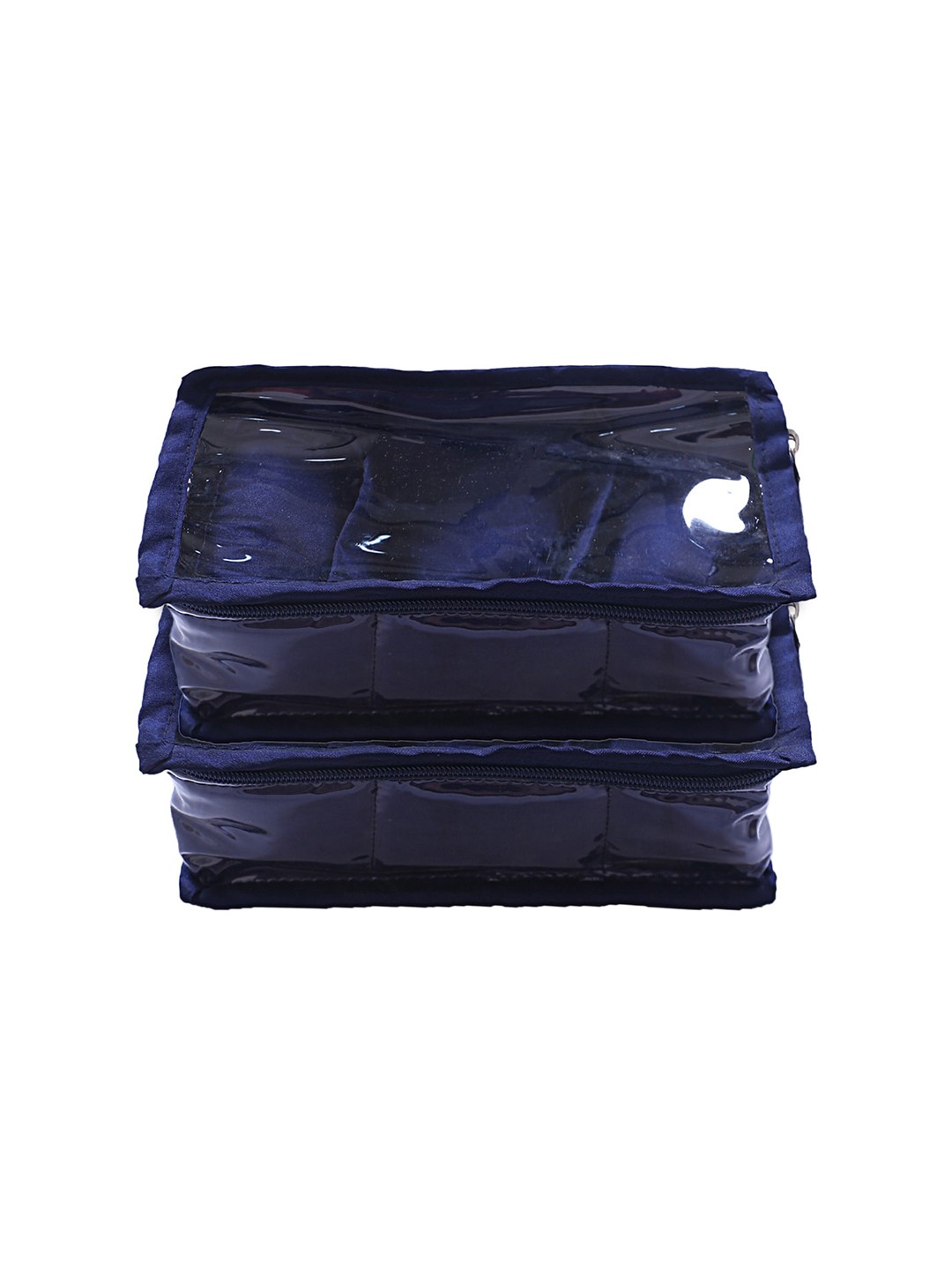

Kuber Industries Pack Of 2 Blue Solid Watch Organisers