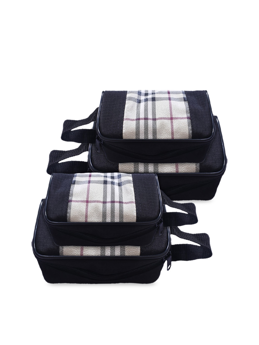 

Kuber Industries Set Of 4 Printed Organisers, Black