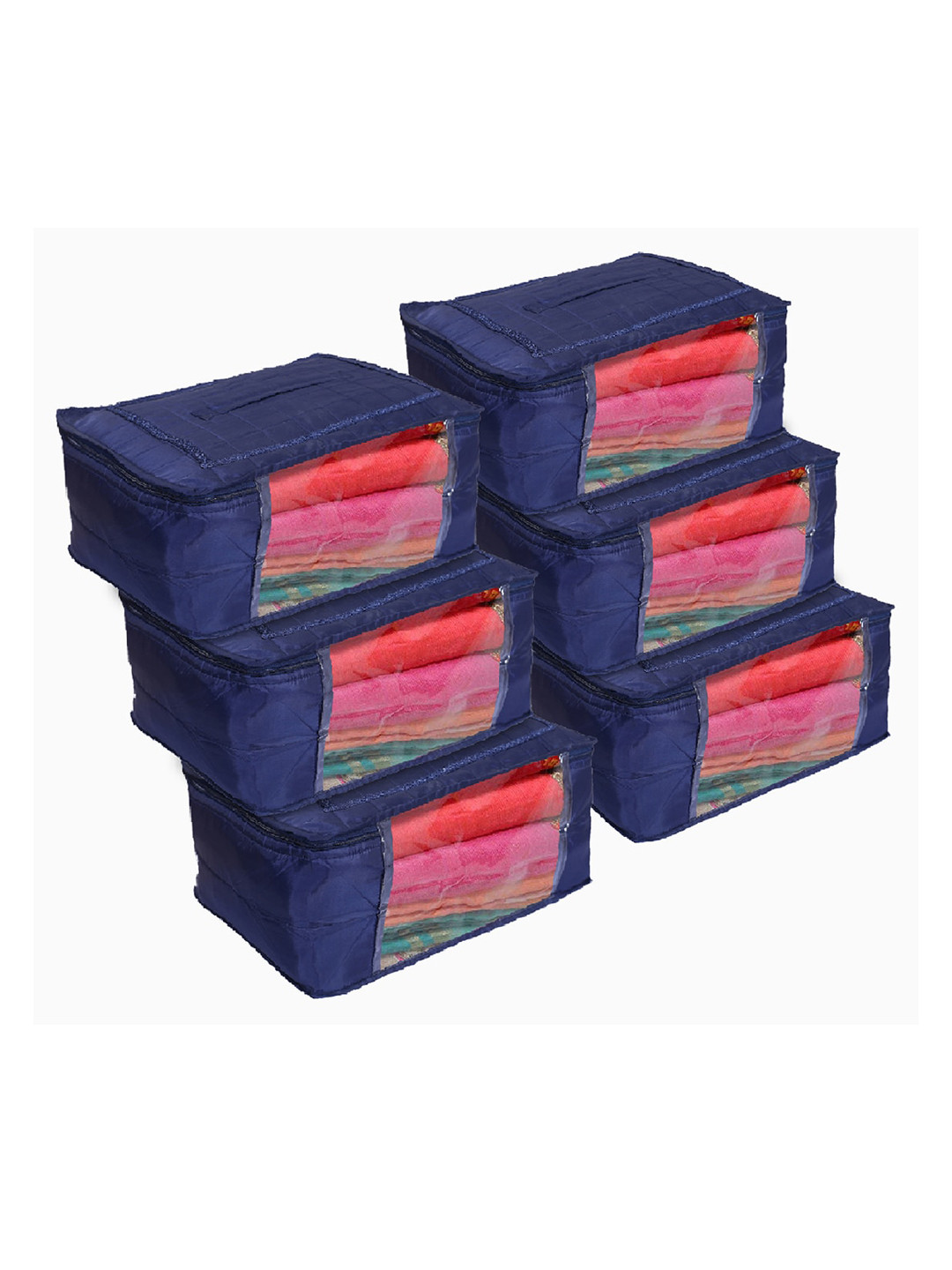 

Kuber Industries Pack Of 6 Blue Solid Organisers