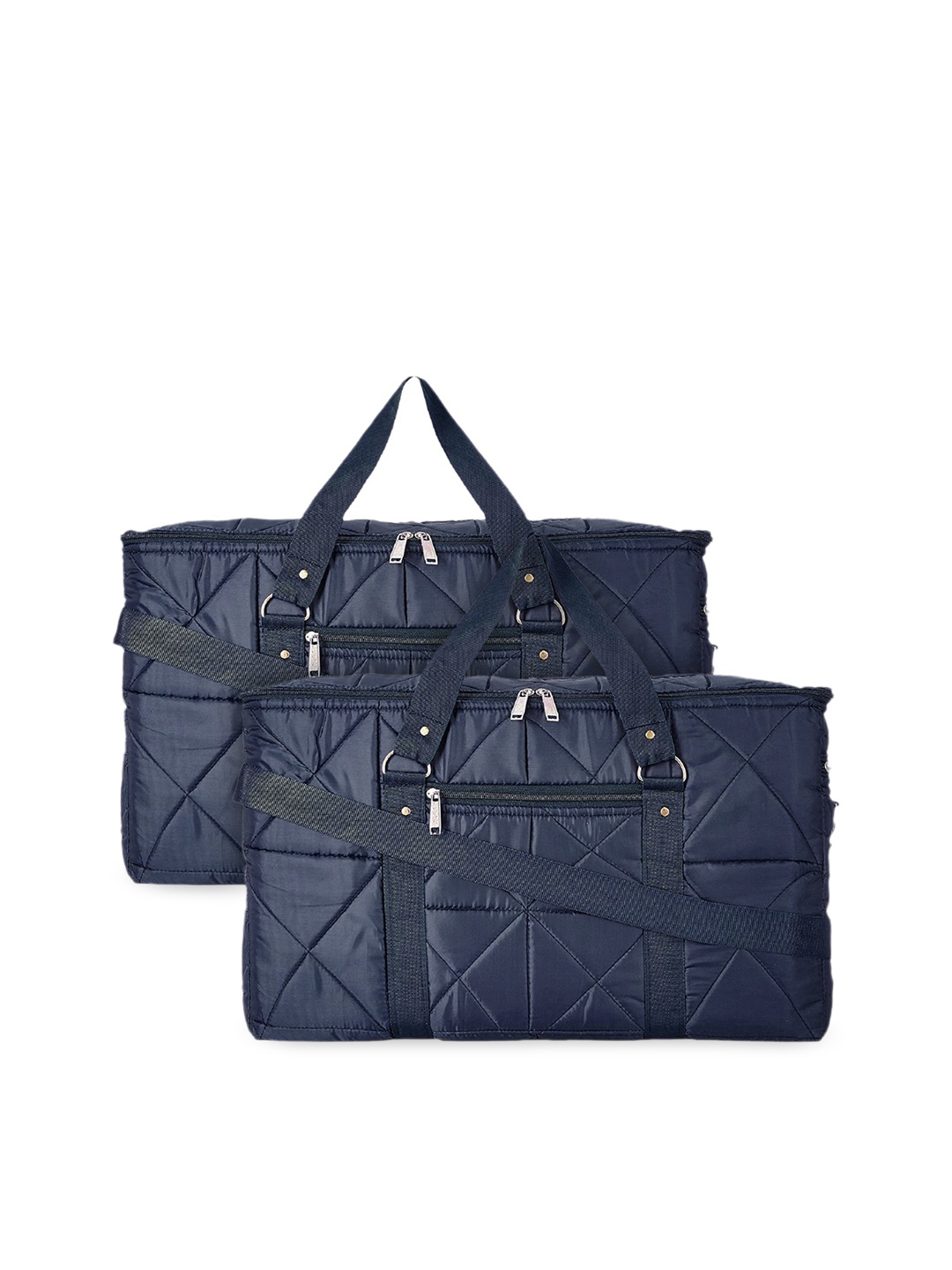 

Kuber Industries Pack Of 2 Blue Solid Storage Organisers