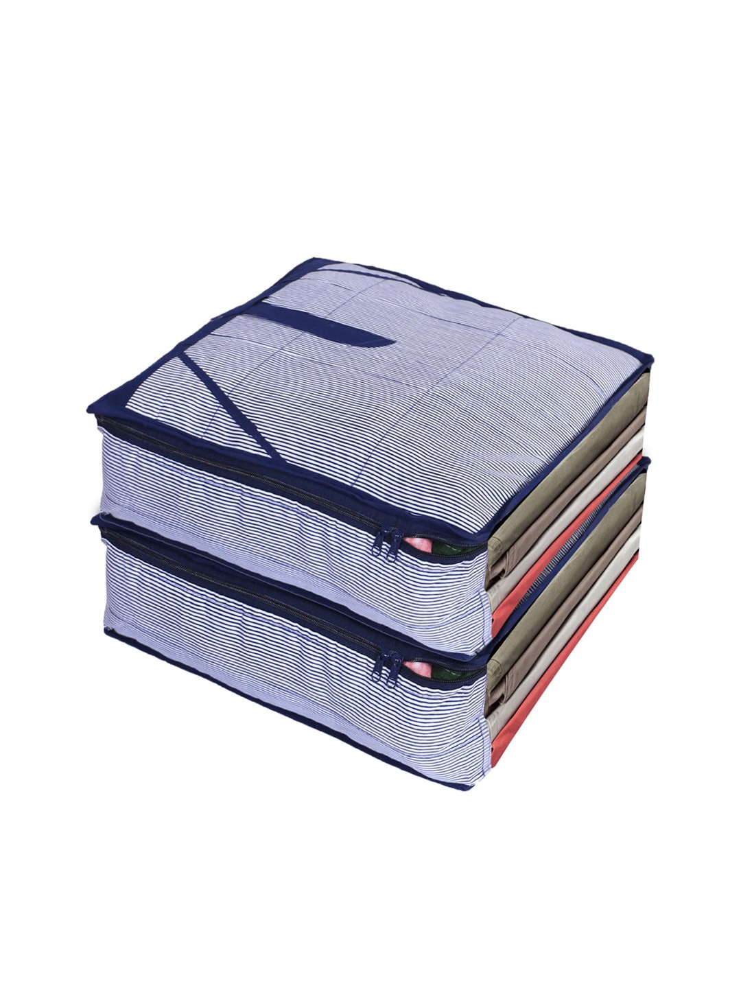 

Kuber Industries Pack Of 2 Blue Striped Trouser Organisers