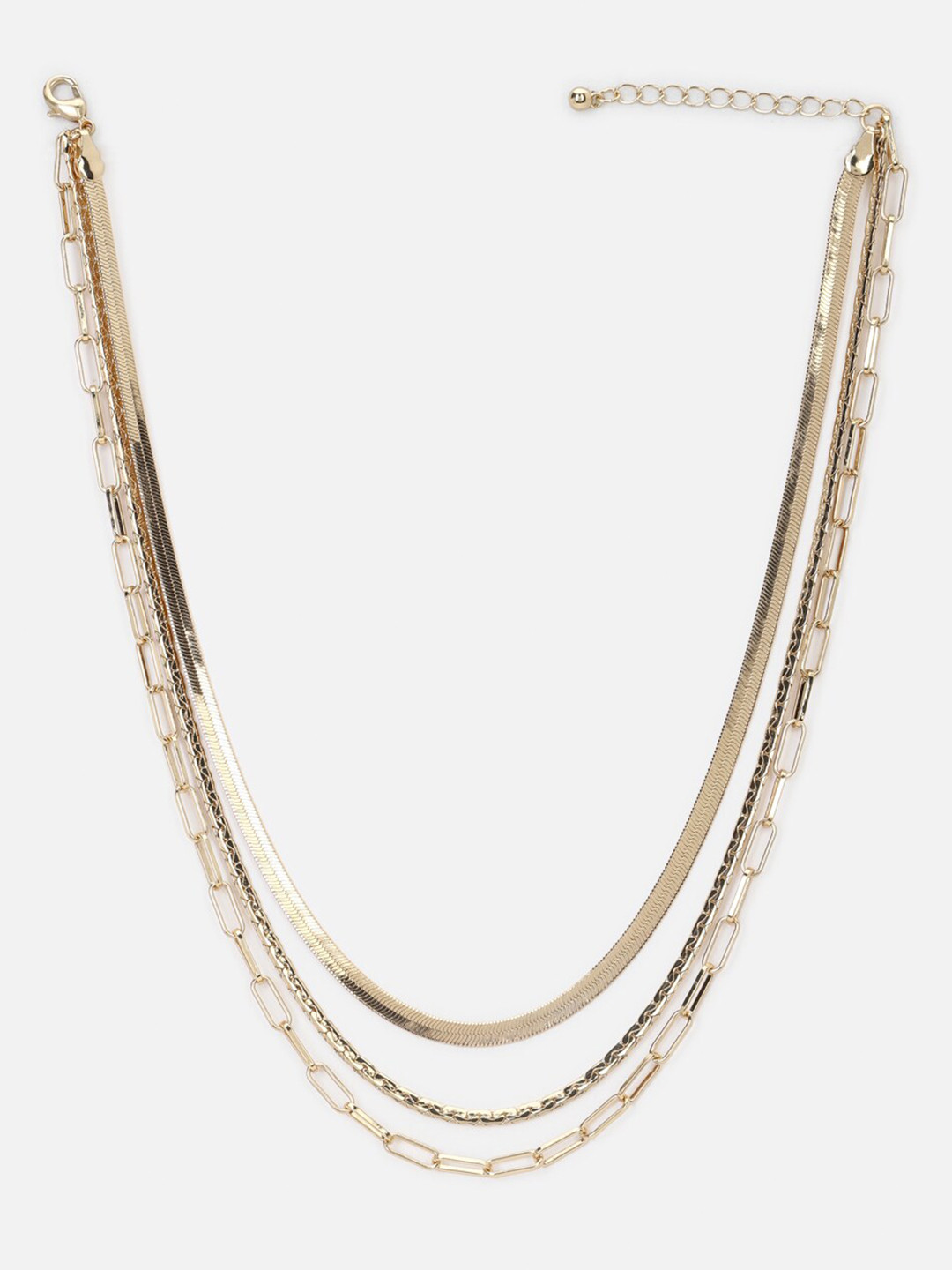 

FOREVER 21 Gold-Toned Solid Layered Necklace