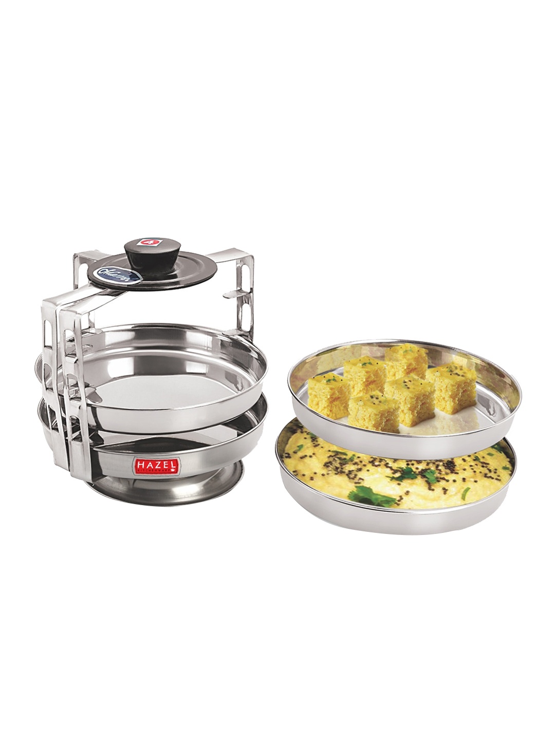 

HAZEL Set Of 4 Plates Thatte Stainless Steel Idli Maker, Silver