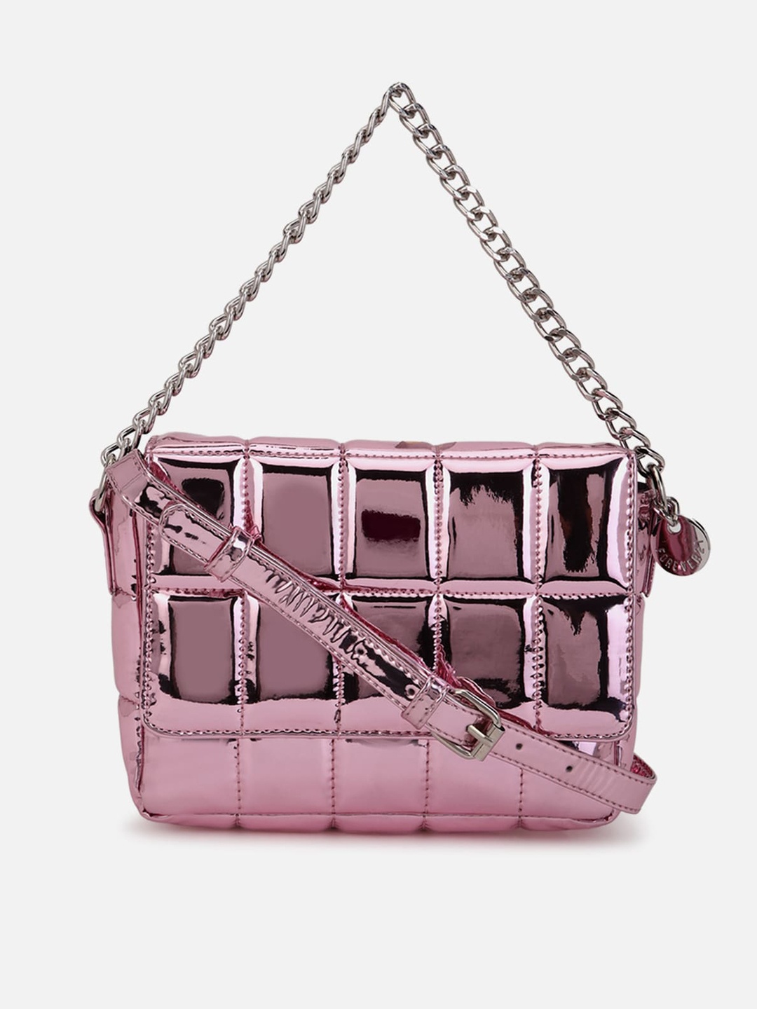 

FOREVER 21 Pink PU Structured Sling Bag with Quilted