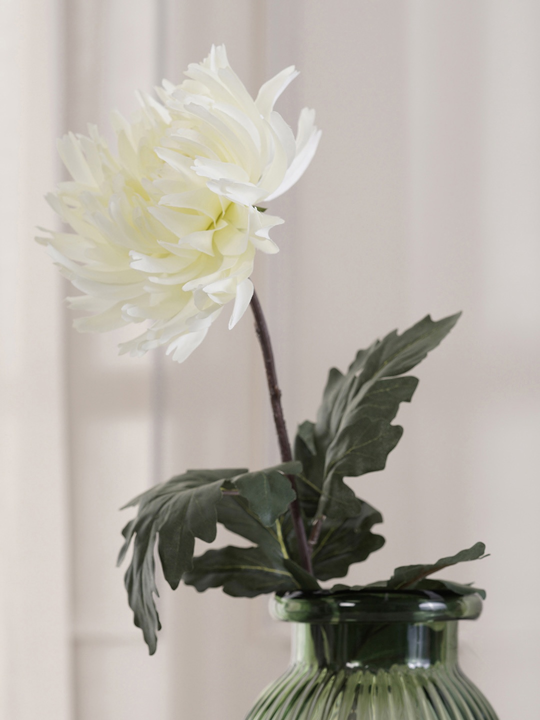 

Pure Home and Living Set Of 2 White Chrysanthemum Ivory Stem Artificial Flowers
