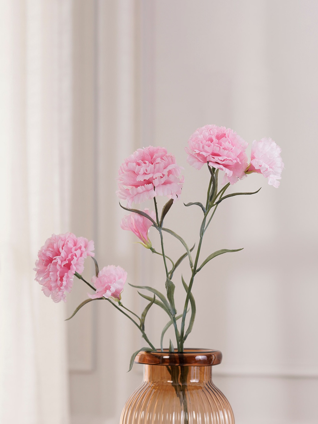 

Pure Home and Living Set of 2 Peach Carnation Artificial Flowers