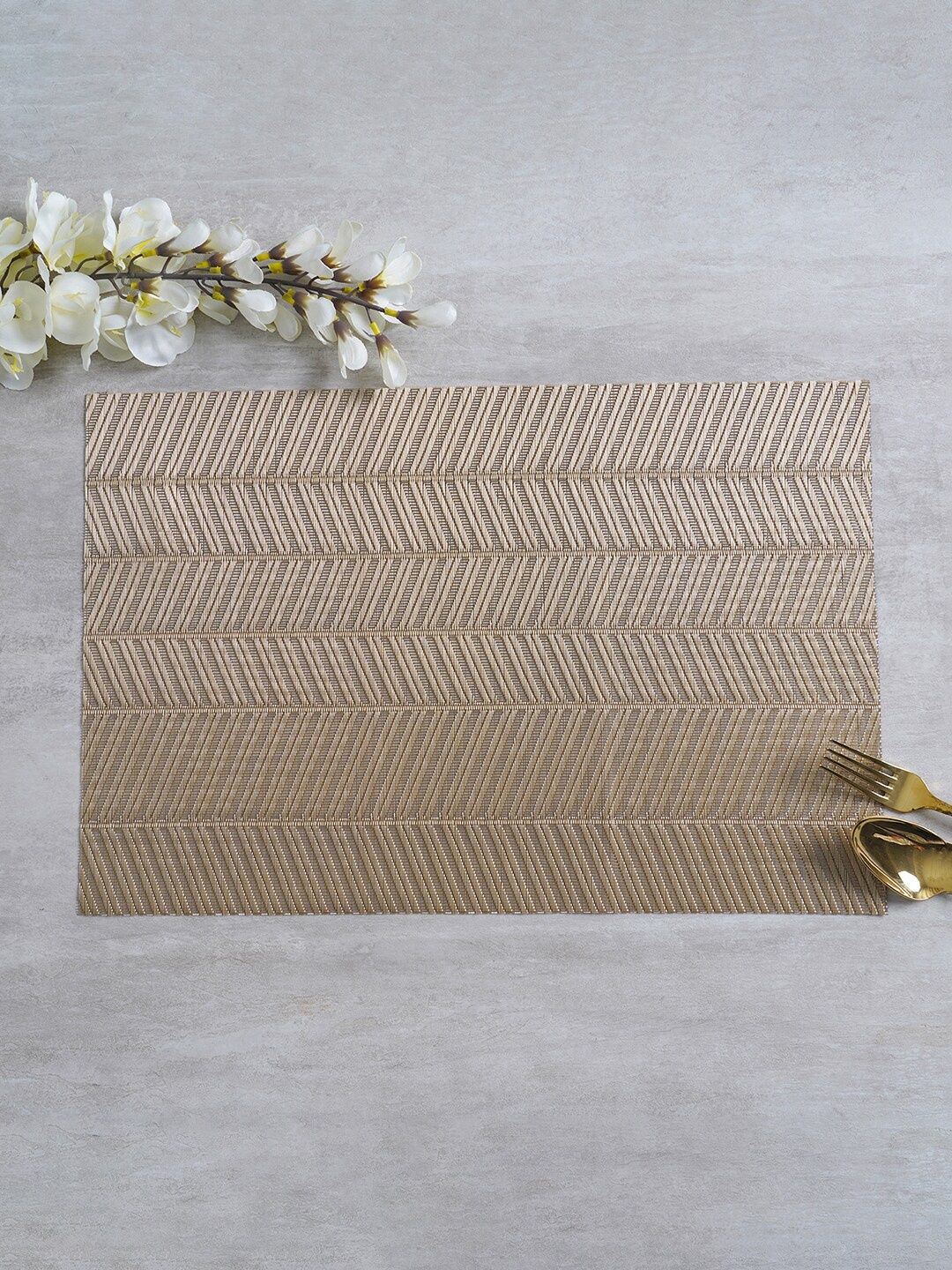 

Pure Home and Living Set Of 6 Grey Striped Table Placemats