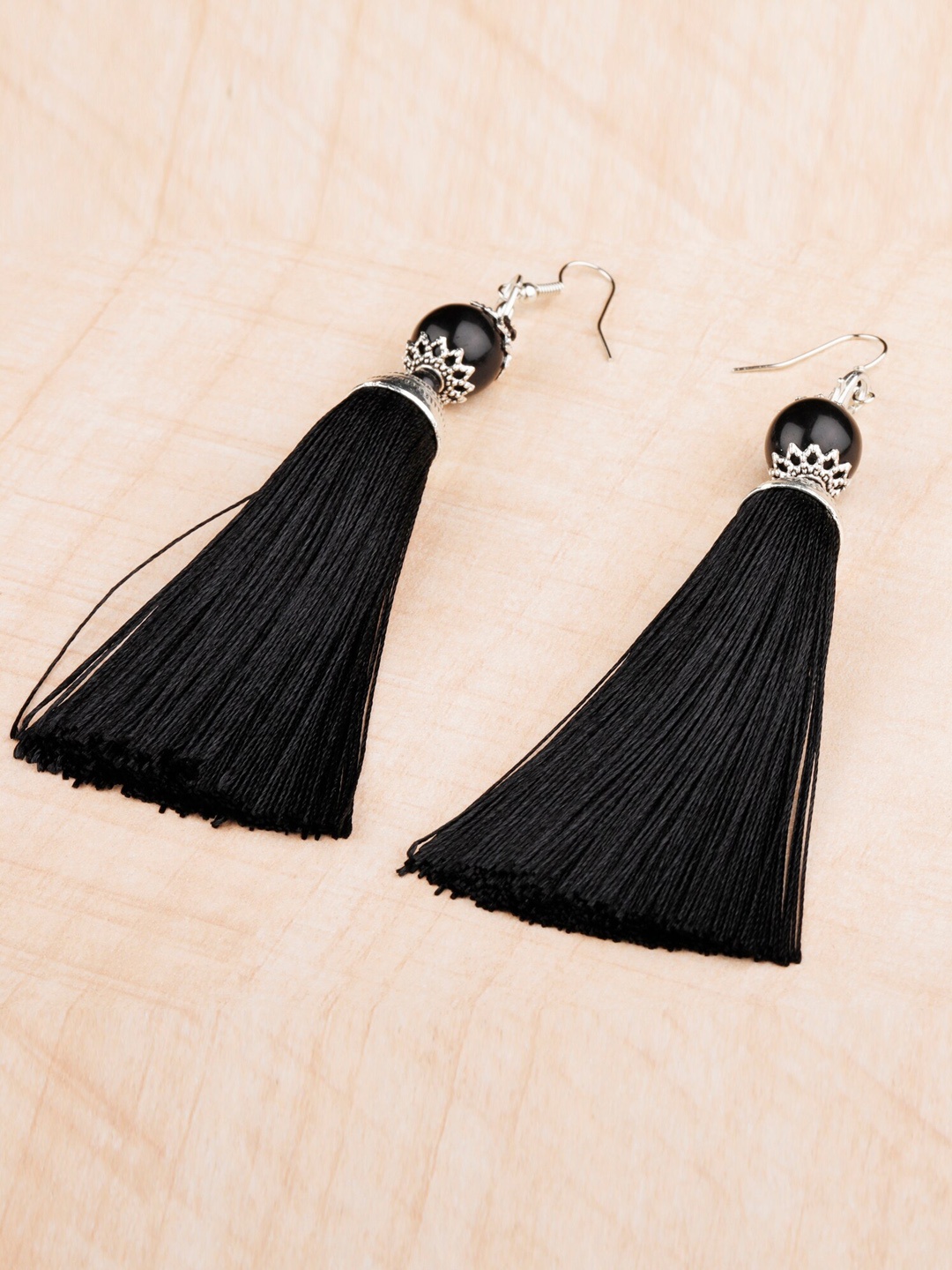 

Silver Shine Black Contemporary Drop Earrings