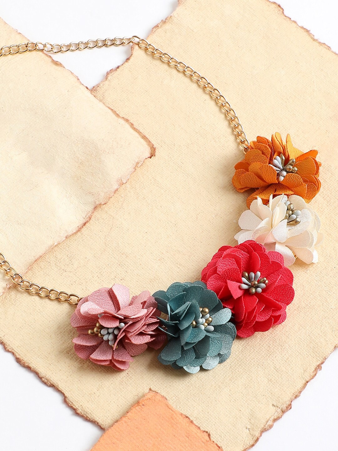 

SOHI Women Gold-Toned & Red Gold-Plated Necklace