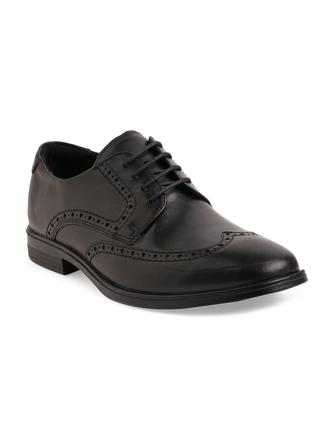 

ECCO Men Black Solid Leather Formal Brogues