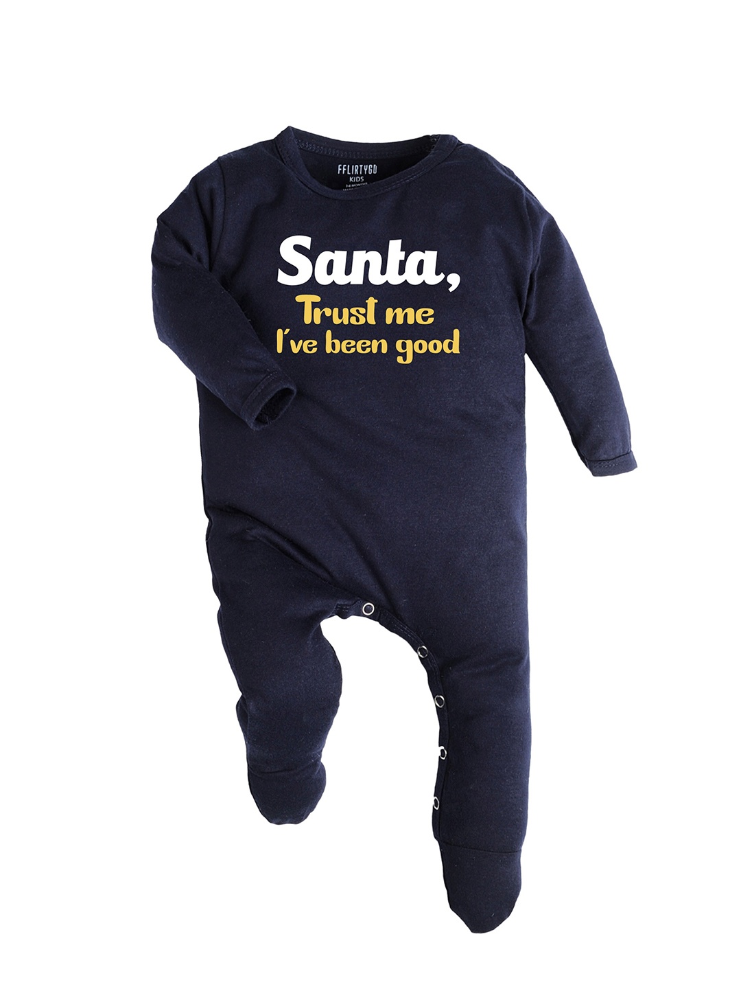 

FFLIRTYGO Unisex Kids Printed Pure Cotton Rompers, Navy blue