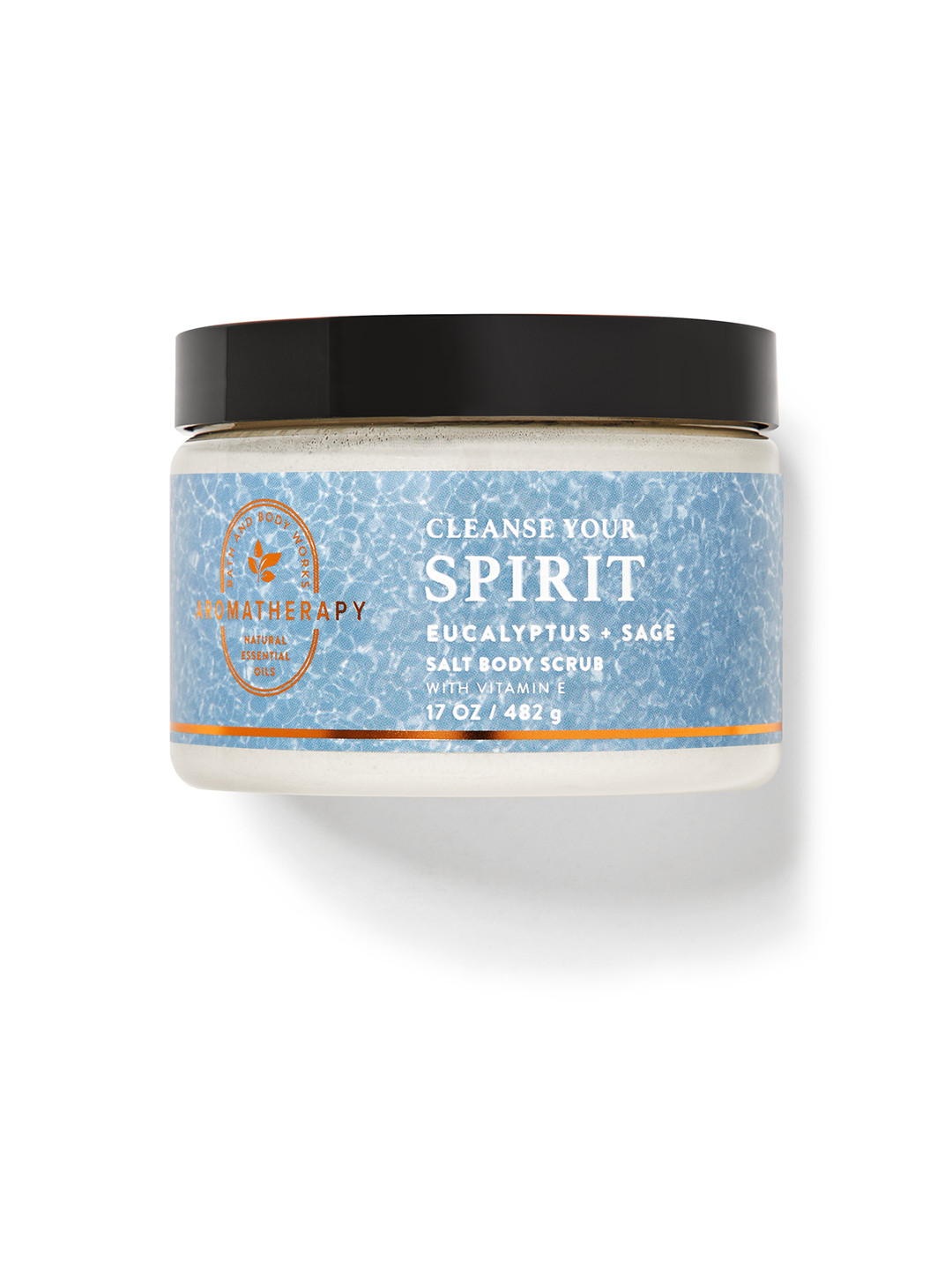 

Bath & Body Works Aromatherapy Eucalyptus Sage Salt Body Scrub with Vitamin E 482 g, Blue