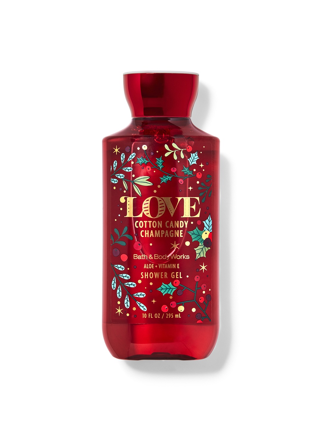 

Bath & Body Works Cotton Candy Champagne Shower Gel with Aloe & Vitamin E - 295 ml, Red