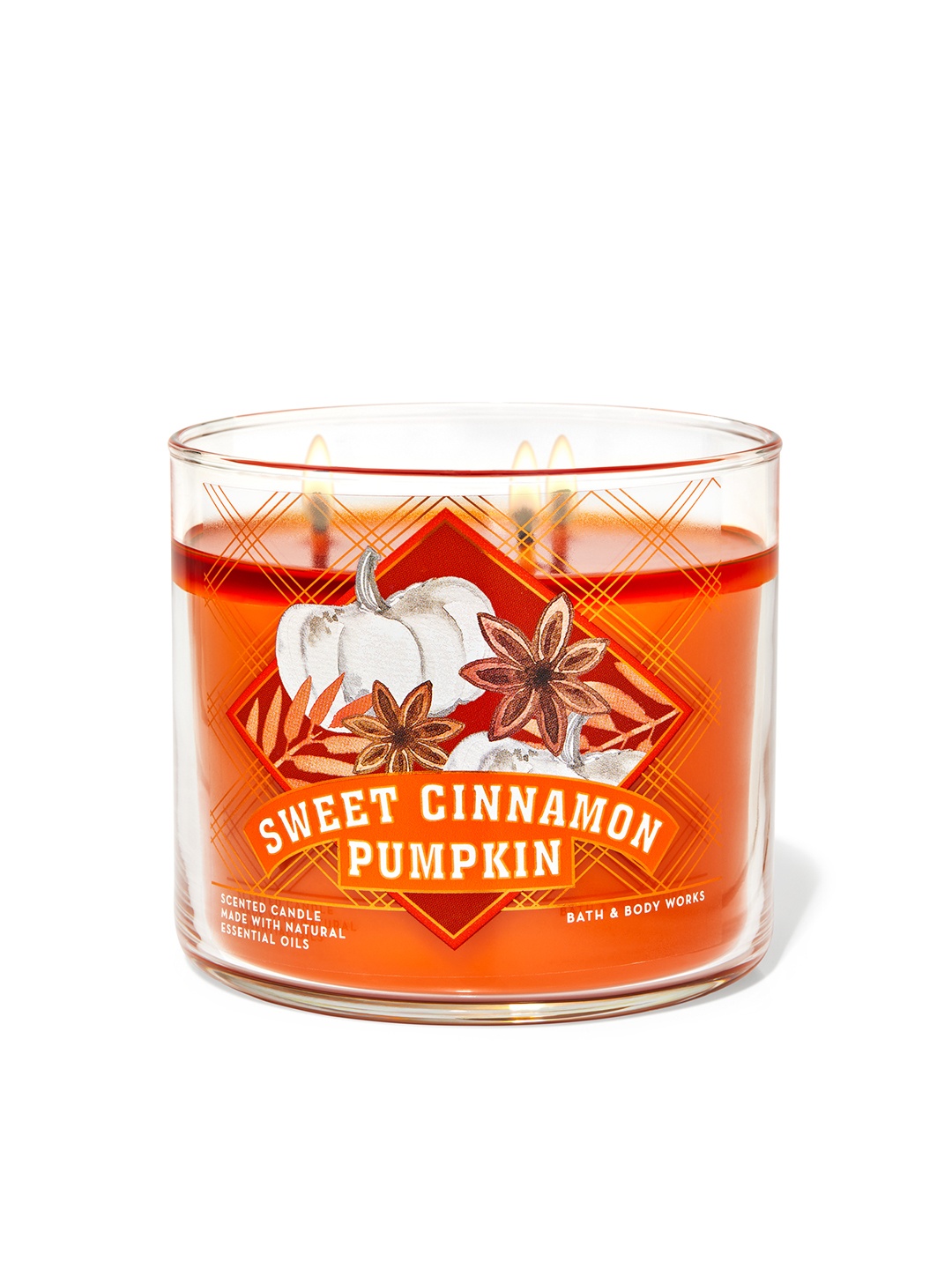 

Bath & Body Works Sweet Cinnamon Pumpkin 3-Wick Scented Candle - 411 g, Orange
