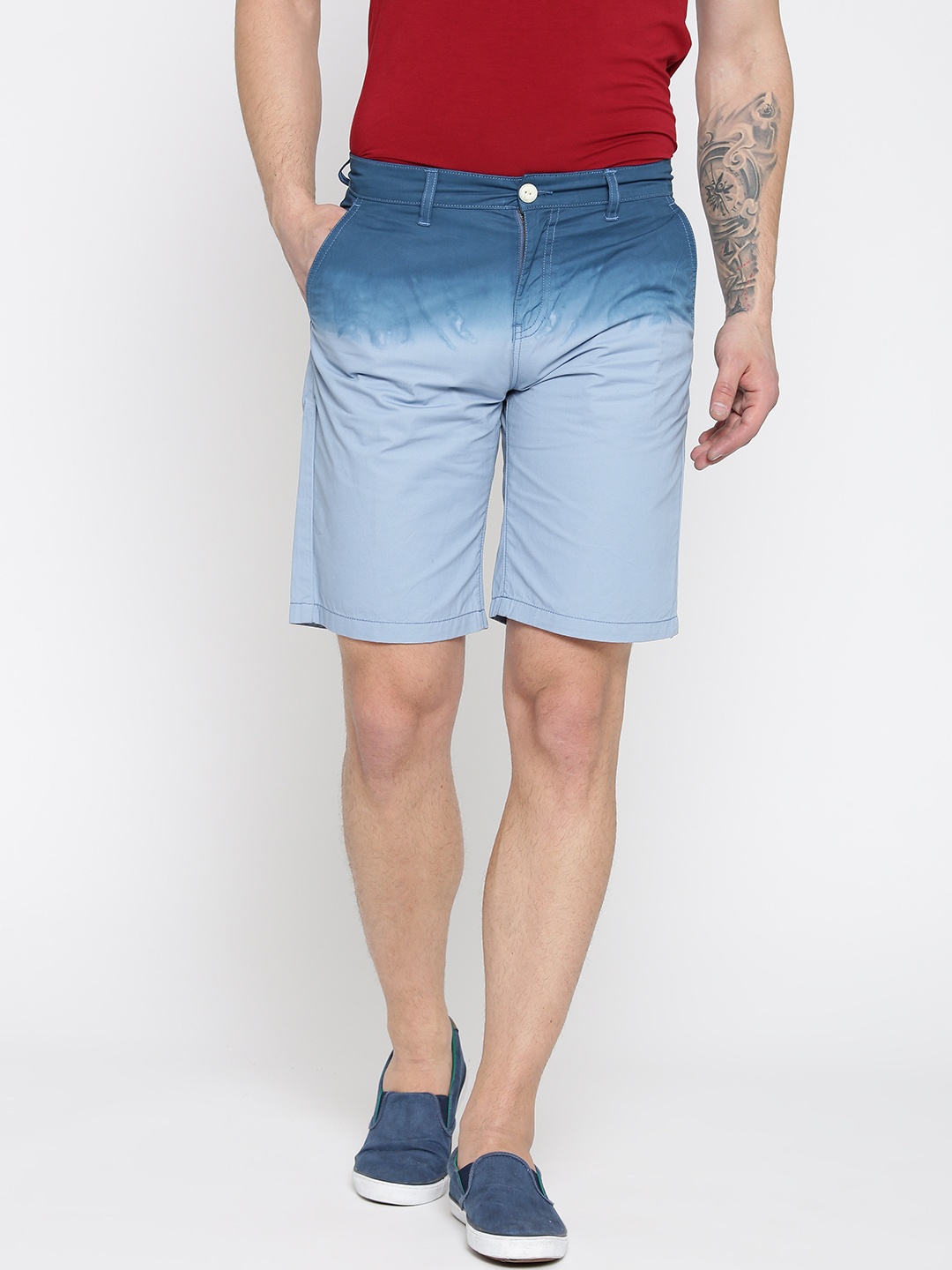 

Pepe Jeans Men Blue Dyed Casual Shorts