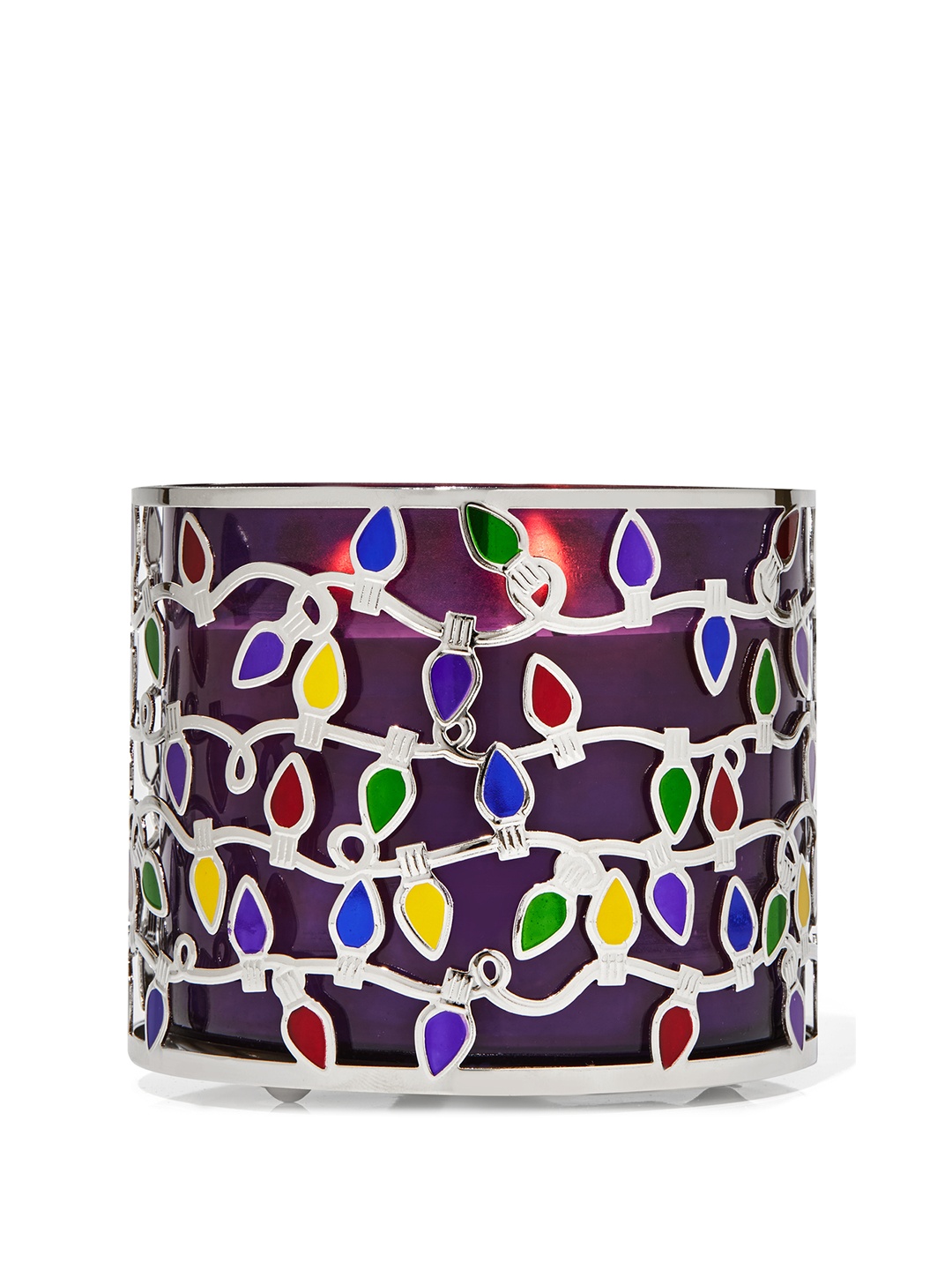 

Bath & Body Works Christmas Lights 3-Wick Candle Holder, Silver