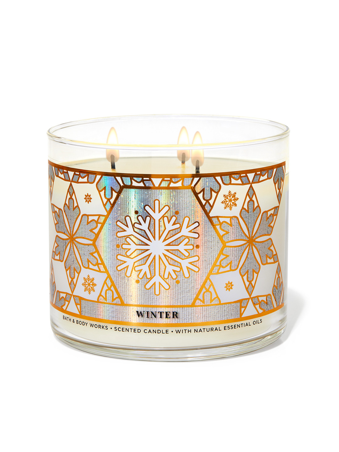 

Bath & Body Works Winter 3-Wick Scented Candle with Essential Oils - 411g, Blue