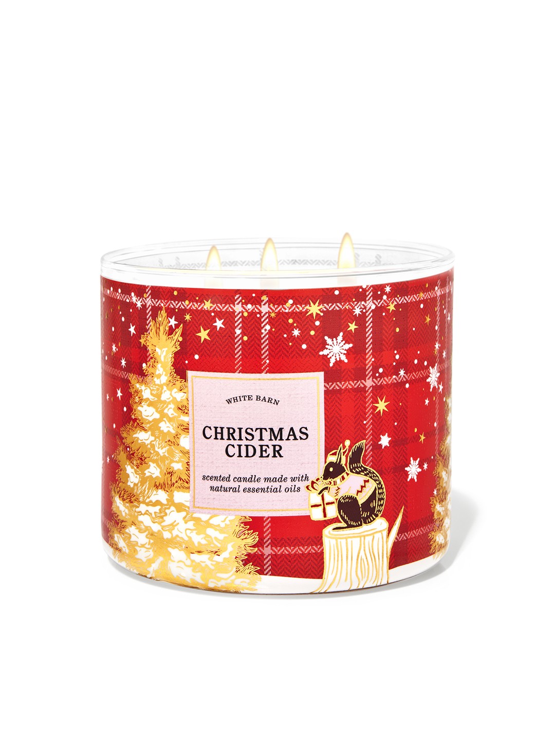 

Bath & Body Works Christmas Cider 3-Wick Scented Candle with Essential Oils 411 g, Red
