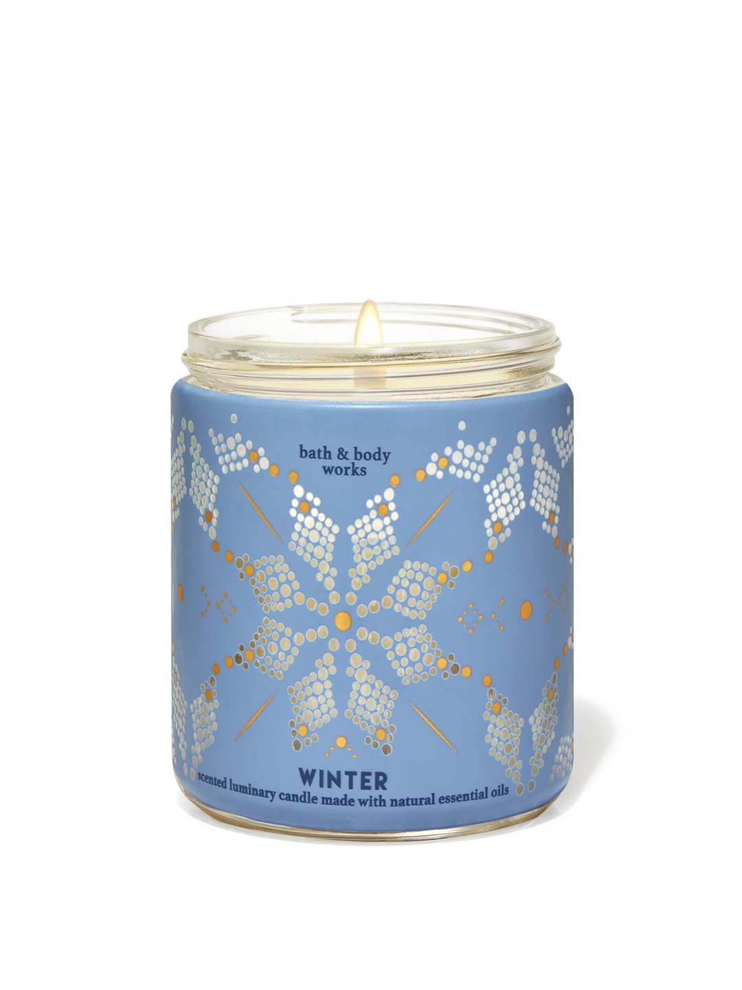 

Bath & Body Works Winter Single Wick Scented Candle with Essential Oils - 198 g, Blue