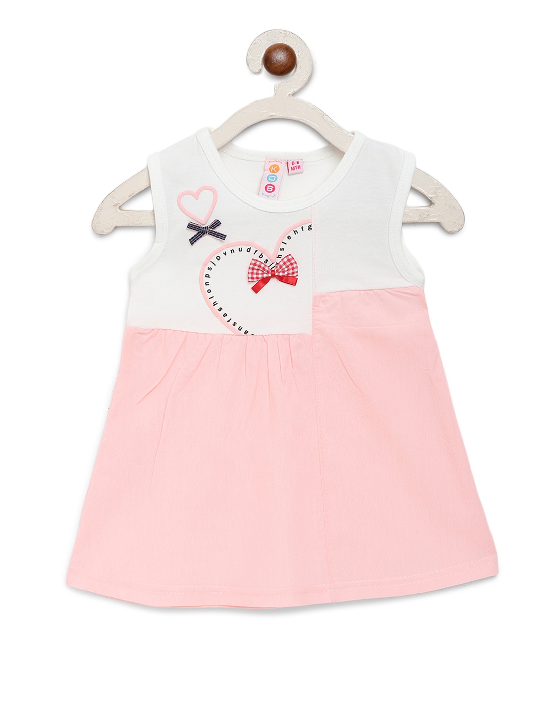 

Kids On Board Girls Pink A-Line Cotton Dress