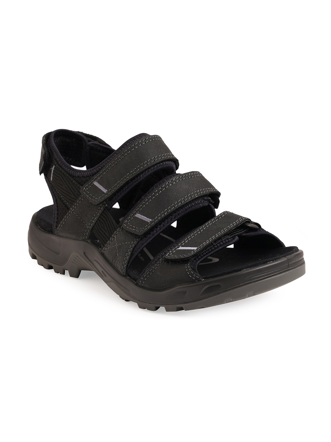 

ECCO Men Black Leather Comfort Sandals