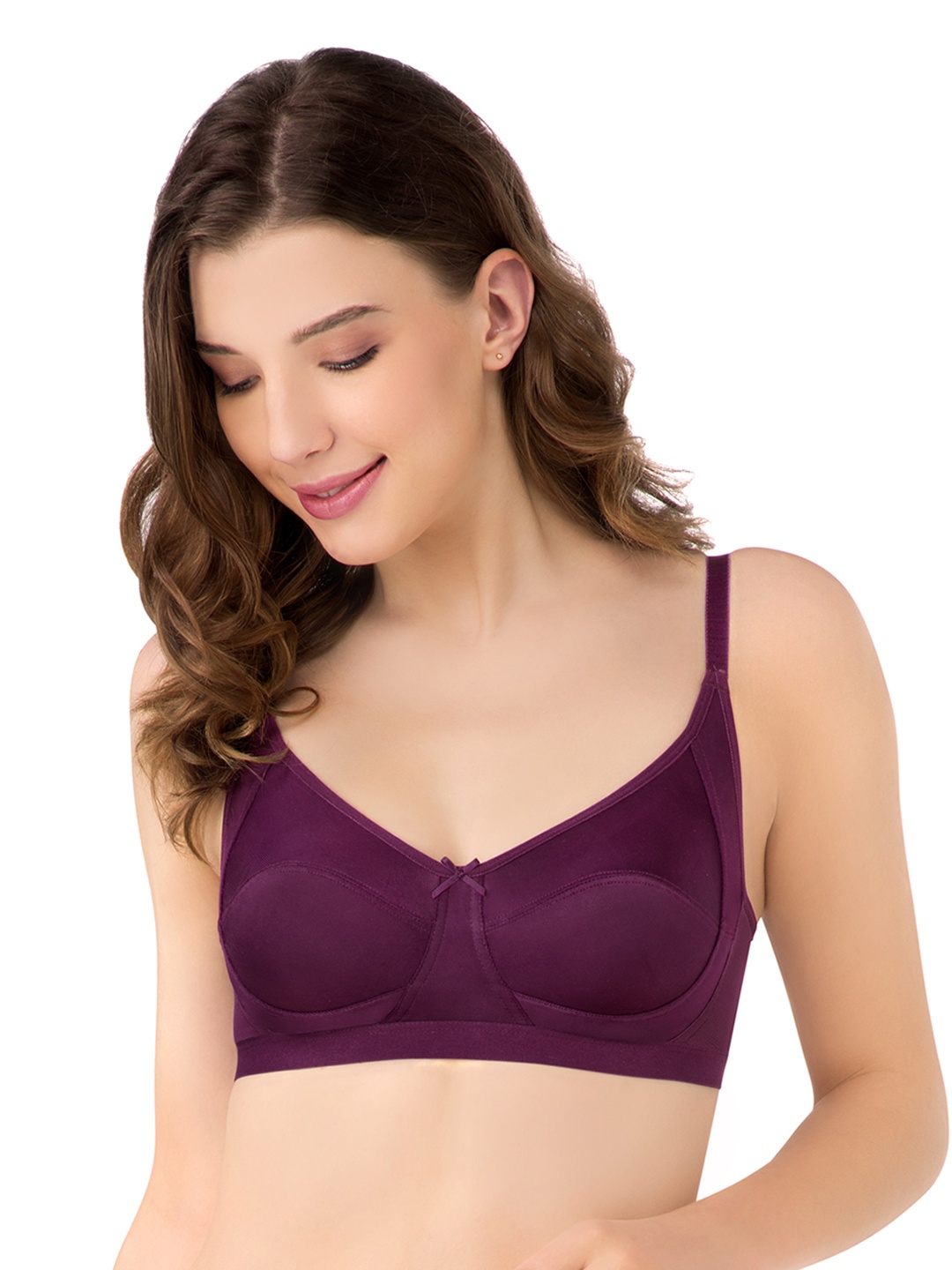 

Amante Solid Non Padded Wirefree All Day Super Support Bra - BRA10406, Purple