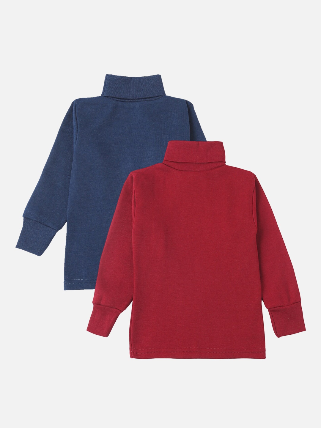 

Lux Cottswool Boys Pack Of 2 Maroon & Blue Solid Cotton Thermal Tops